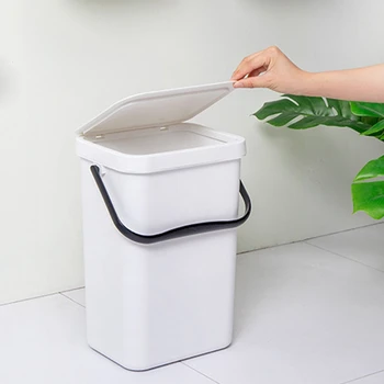 

Bathroom Wall Mounted Trash Can Kitchen Waste Bin Living Room Dustbin Toilet Trash Cans Bedroom Garbage Bucket-White
