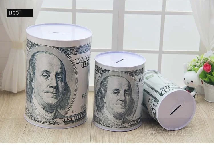 Nordic Large Piggy for Paper Money Safe Metal Bank Adult Cash Box Coin Kids Money Saving Coin Jar Tirelire Enfant France FP004