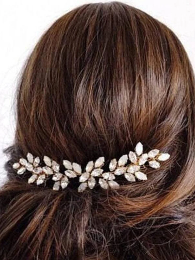 Bridal Hair Accessories Luxury Rhinestone Hair Comb Bride Headdress Handmade Headband Wedding Vine