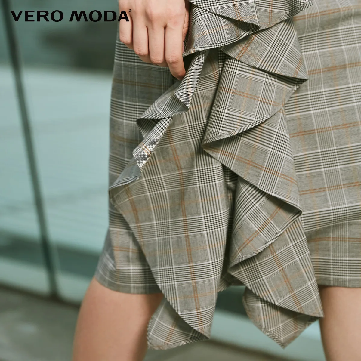 Vero Moda Женская плиссированная Асимметричная клетчатая юбка | 319116520