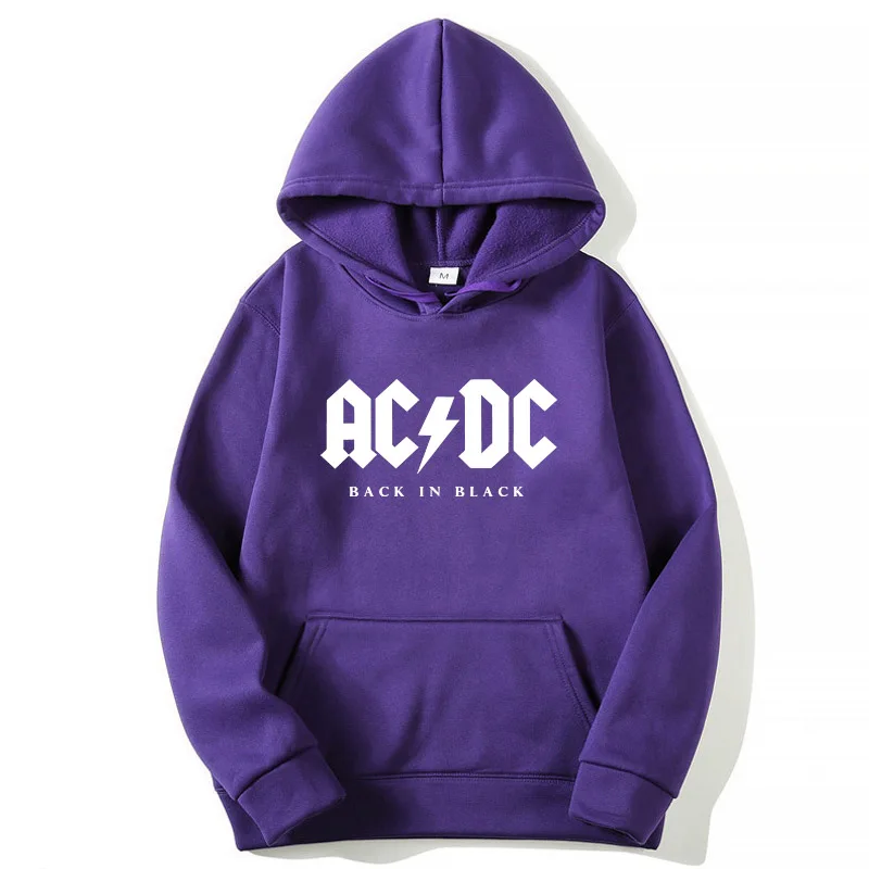 Purple 1 Модная брендовая мужская толстовка с капюшоном AC/DC band rock Мужская толстовка с принтом осень acdc Графический с круглым вырезом толстовки мужские свободная толстовка с капюшоном - Цвет: Purple 1