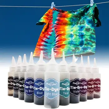 

Tie-Dye Kit For Fabric Textile 24 Colors DIY Design Safe Permanent Dyes Colorful Clothing 120ml Tie Dye Kit Pigment Set Paint