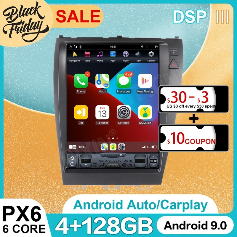 

Android 9.0 Tesla Style 128GB For Lexus ES ES200 ES240 ES300 Car GPS Navigation Auto Radio Stereo Multimedia Player Head Unit