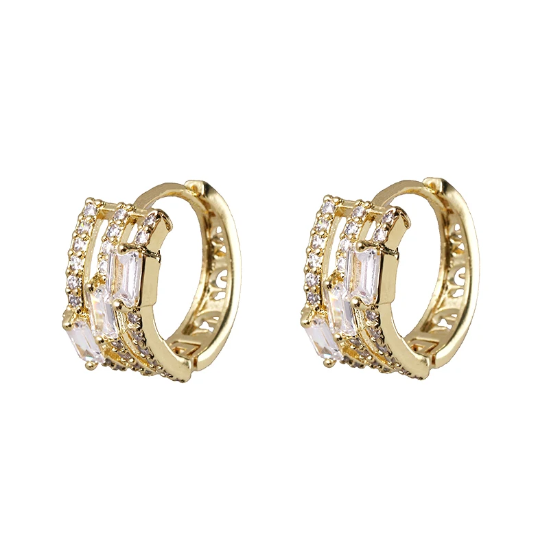 JUJIA, винтажные корейские круглые золотые серьги-кольца с кристаллами, Модные CZ камни, Букле д 'ореиль, ювелирные изделия для девочек, подарки - Окраска металла: 52879
