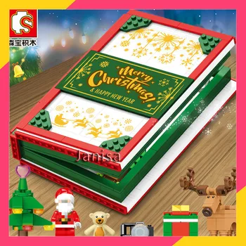 

SEMBO BLOCK Christmas book Compatible architecture 635PCS Santa Claus 601094 Advanced model building block Assemble figures toys