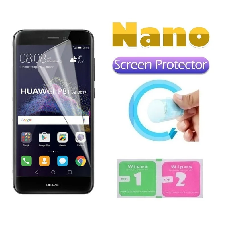 Взрывозащищенная нано защитная пленка Huawei P10 P9 P8 Lite 2017 P Smart Plus 2019 Защитная для