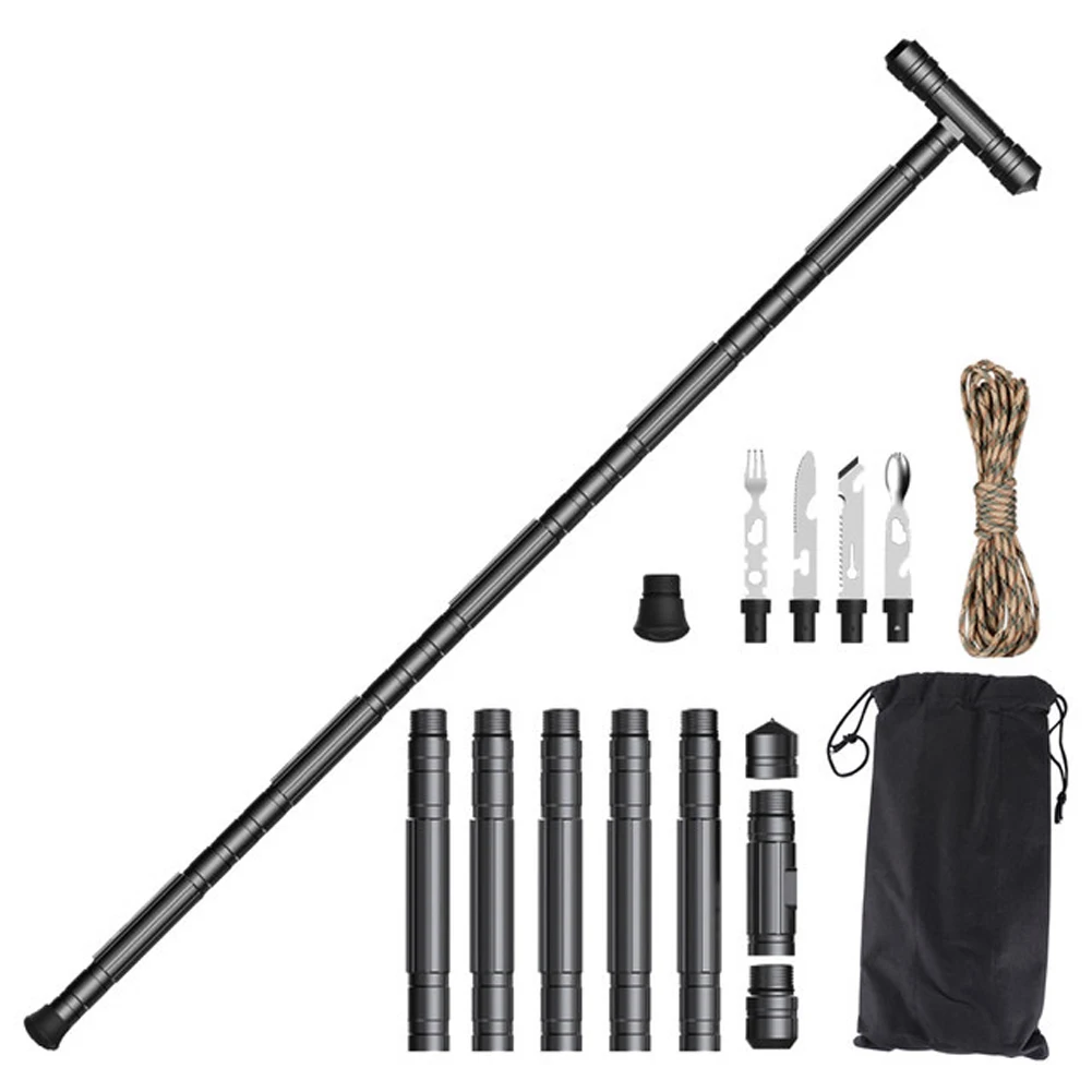 Allfine Tactical Walking Stick Multi tool Trekking Poles Climbing