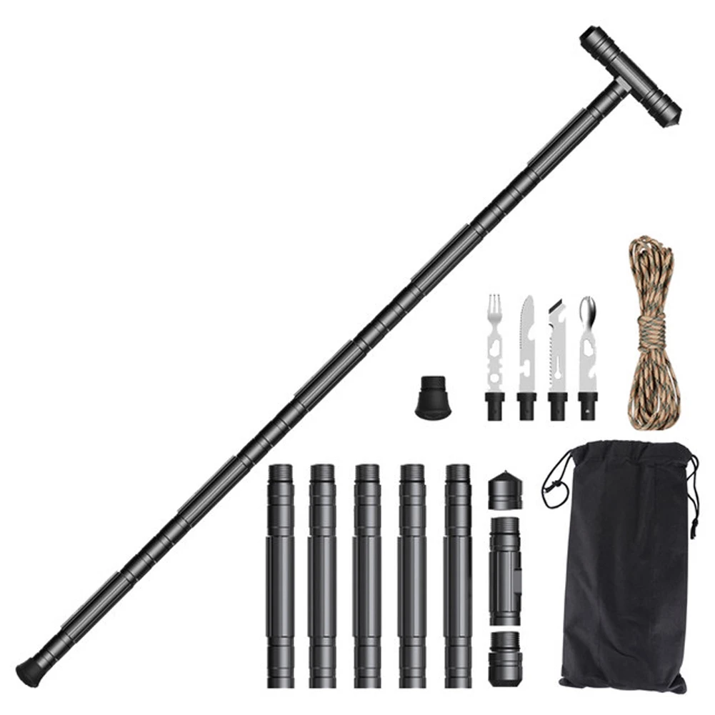Allfine Tactical Walking Stick Multi tool Trekking Poles Climbing