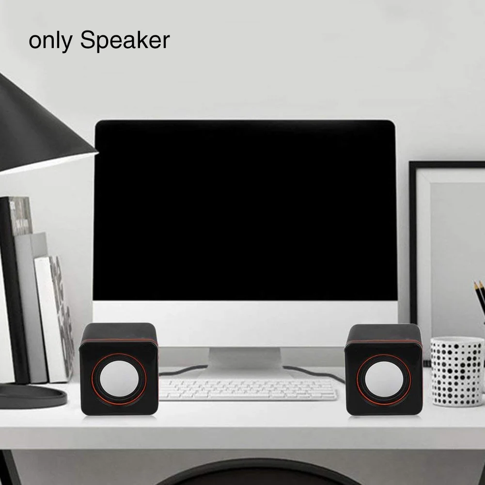Портативный офисный проводной игровой квадратный Рабочий стол с usb-кабелем мини-динамик музыкальный стерео для ПК домашнего ноутбука аудио
