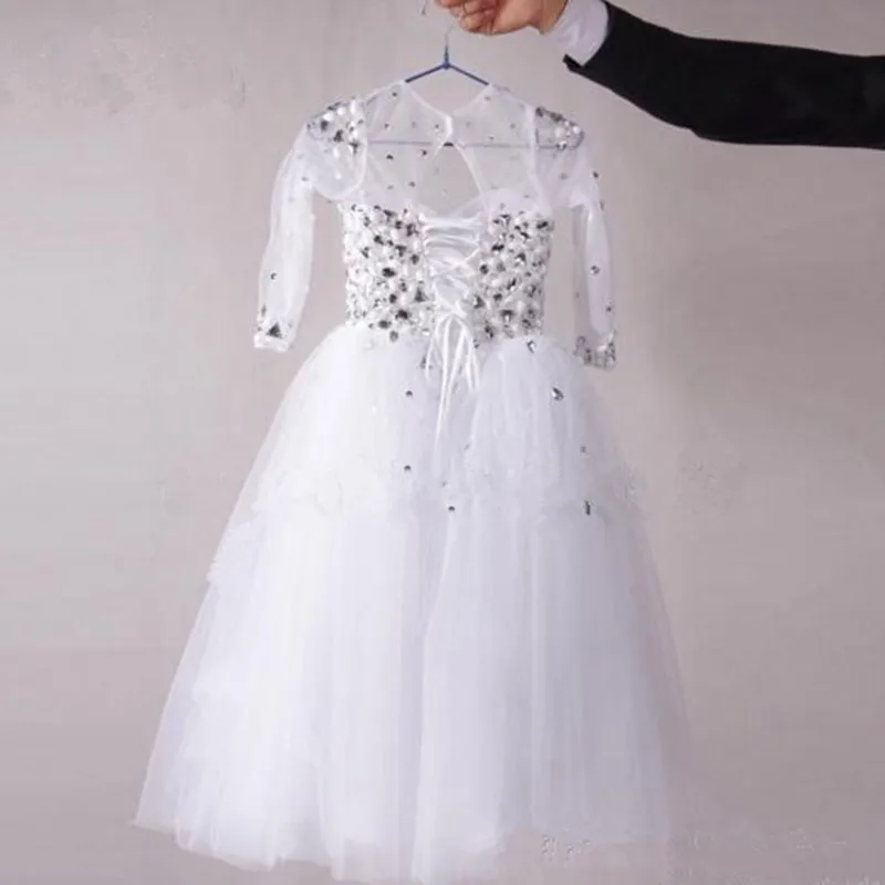 Белые платья для первого причастия для девочек; Vestidos De Comunion; платье для девочек с длинными рукавами, украшенное бусинами и кристаллами; Пышное Платье