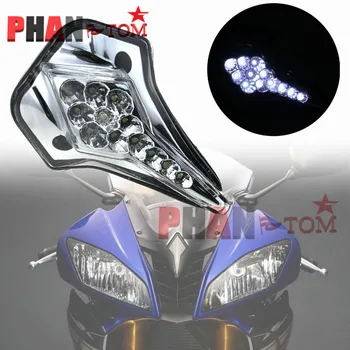 

For YAMAHA YZFR6 08-12 Motorcycle Accessories Front Center Marker LED Pilot Light Black YZF R6 2008-2012