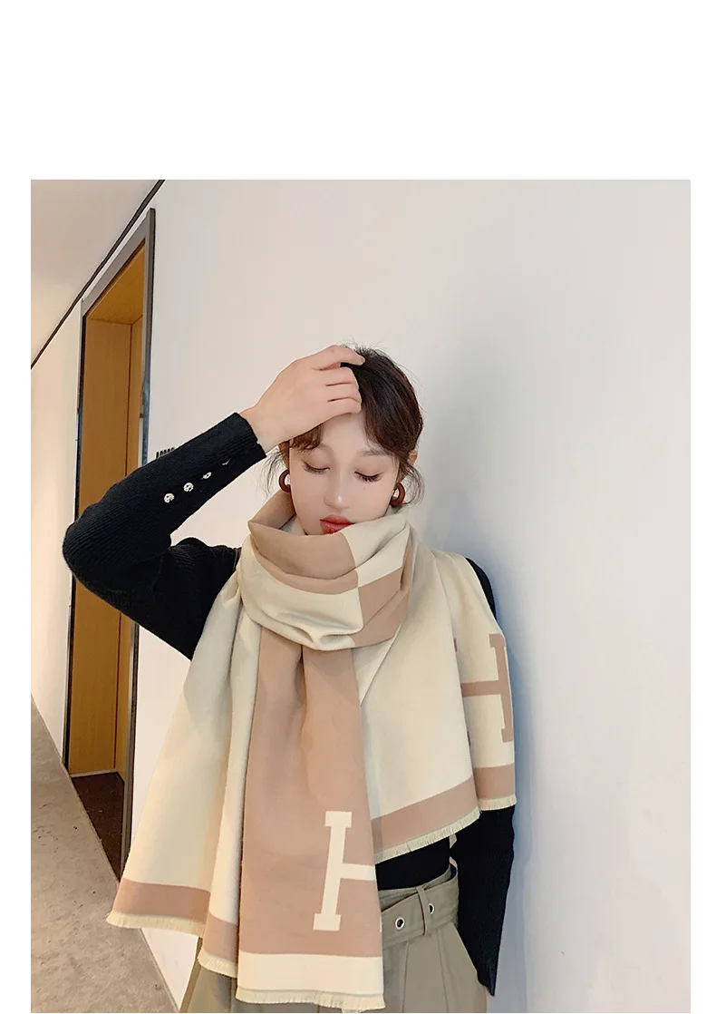 190*65cm New Autumn Winter Female Scarf Women Cashmere Scarves Wide Lattices Long Shawl Wrap Blanket Warm Tippet wholesale