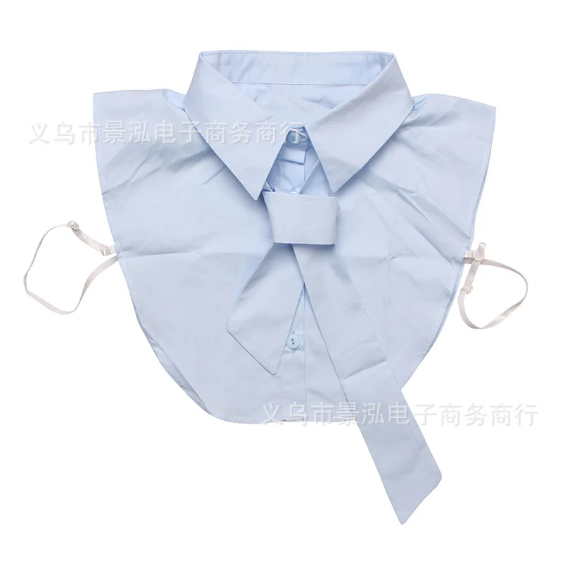 

Monochrome Net Surface Pure Cotton Versatile Fake Collar All Seasons Temperment Shirt Collar Colar