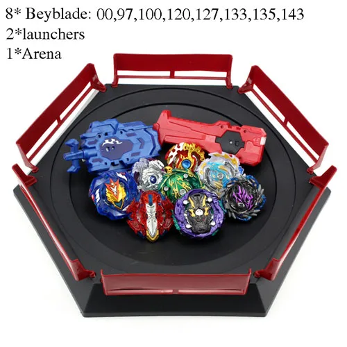 Beyblade Burst Bey Blade игрушка из металла Funsion Bayblade набор коробка для хранения с ручкой пусковая установка игрушки арена для Childr - Цвет: 8pcs launcher arena