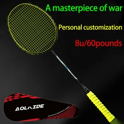 Professional Ultra-light 8U Full Carbon Badminton Racket Adult Durable And Durable Offensive Badminton Racket Single Shot