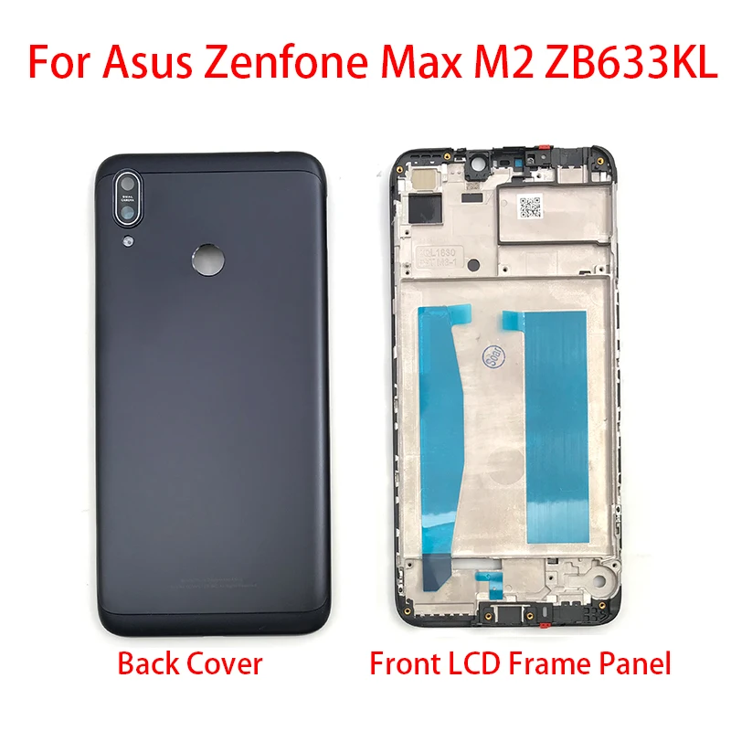 10 шт./лот, передняя ЖК-рамка панель+ задняя крышка для Asus ZenFone Max M2 ZB633KL запасные части
