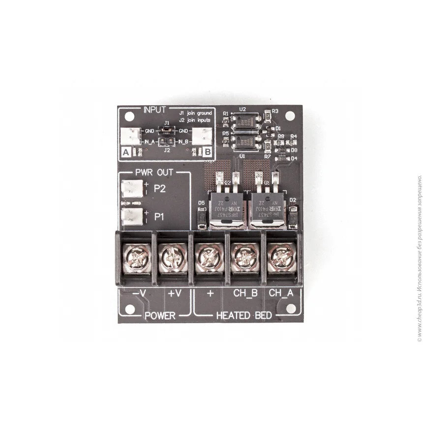 Плата коммутации твердотельное реле Cheap3D MOSFET Switch Board 55А v2.0