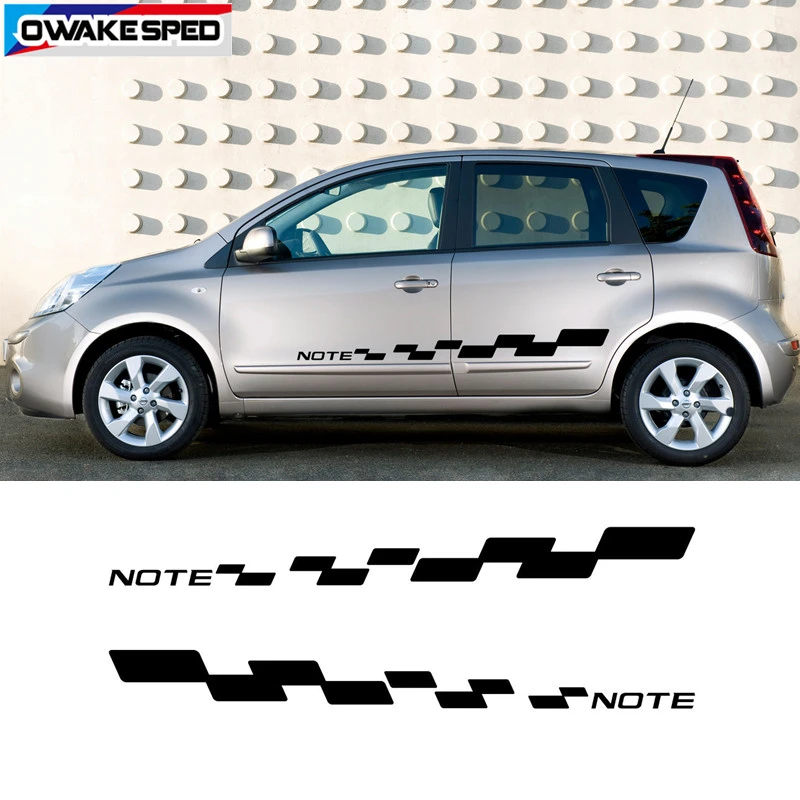 For Nissan Note Nismo Racing Lattices Stripes Both Side Car Door Skirt Sticker Sport Styling Auto Body Decor Vinyl Decal Car Stickers Aliexpress