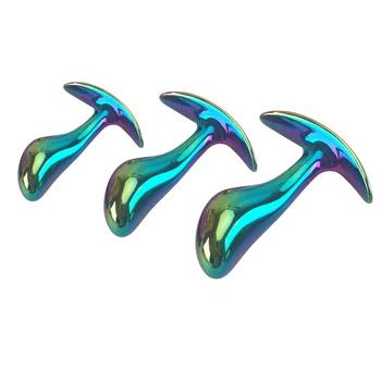 Underwear outdoor rainbow small medium large size metal anal beads butt plug dildo vaginal unisex insert sex toy for men women 4