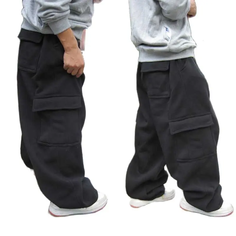 Plus Size Hip Hop Joggers Sweatpants for Men and Women Streetwear Big Pocket Cargo Pants Casual Straight Loose Baggy Trousers
