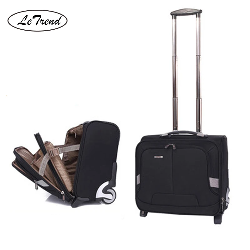 LeTrend-Equipaje multifunción de 16 pulgadas para hombre, Maleta de negocios con ruedas, carrito de cabina para estudiantes, bolsa de viaje para ordenador piloto