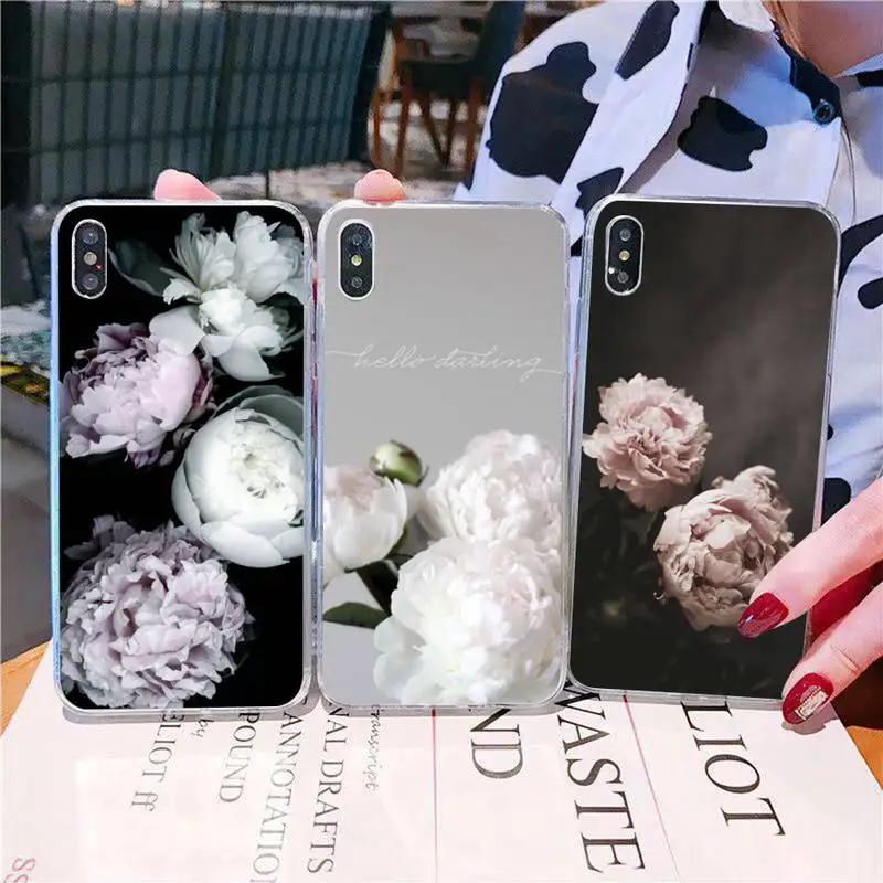 Красивый чехол для телефона YNDFCNB с пионами и цветами iPhone 11 12 pro XS MAX 8 7 6 6S Plus X 5S SE 2020 XR