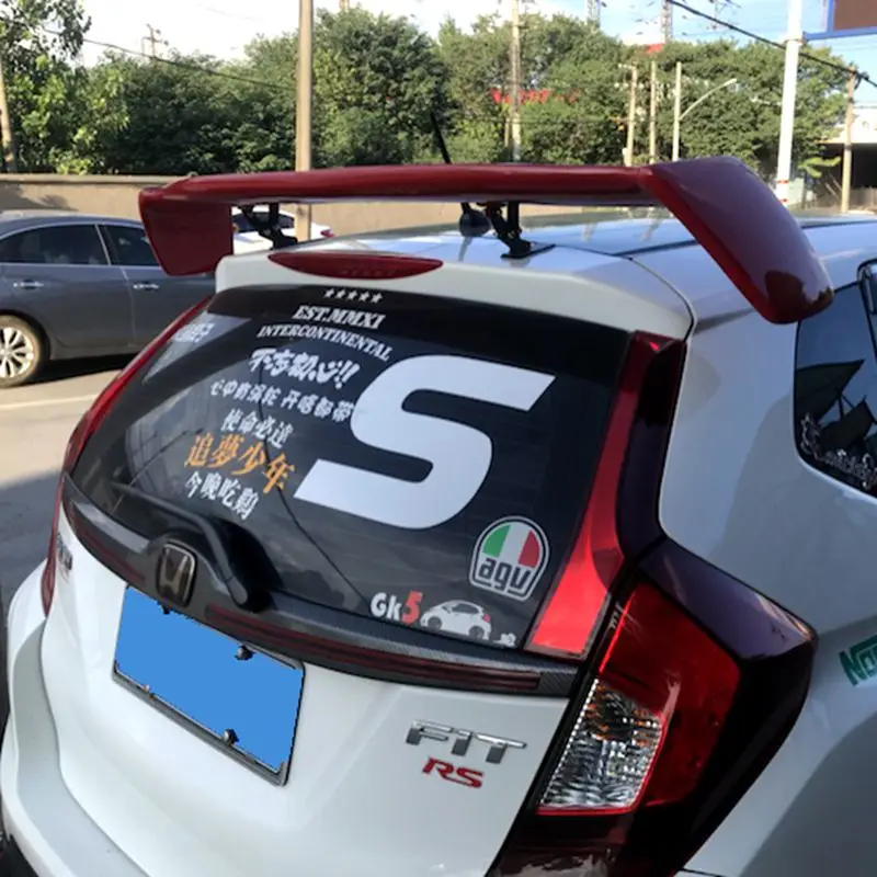 Спойлер для Honda Fit ABS автомобильное украшение в виде хвостового крыла Спойлер на задний багажник, крыло для Honda Jazz