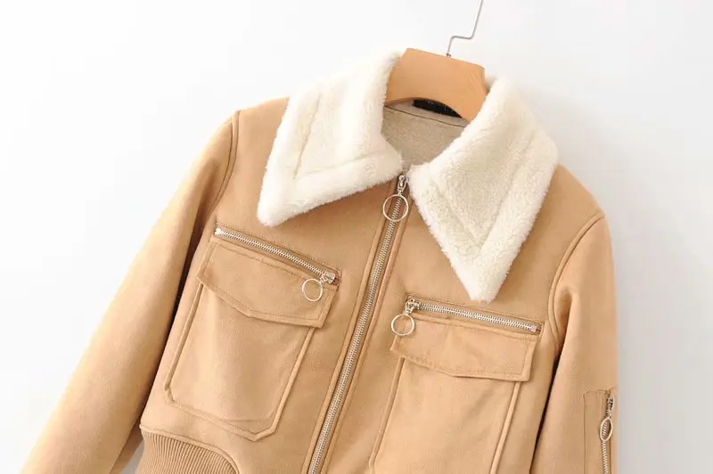 

Ozhouzhan 2018 Winter New Style WOMEN'S Dress Large Lapel Loose-Fit Short Fur Suede Fabric Jacket 014652