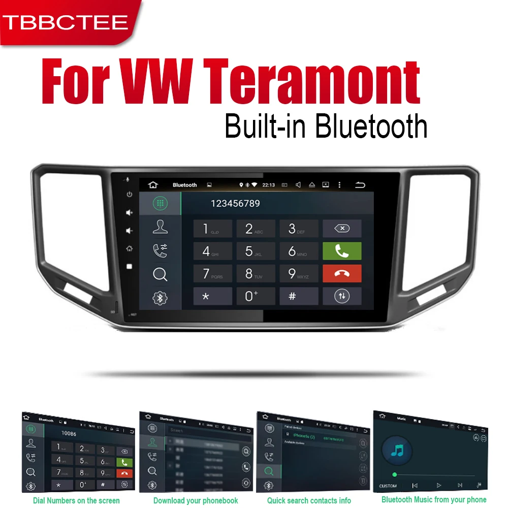 TBBCTEE Android 2 Din Авто Радио для Volkswagen VW teramont~ автомобильный мультимедийный плеер gps навигационная система Радио стерео