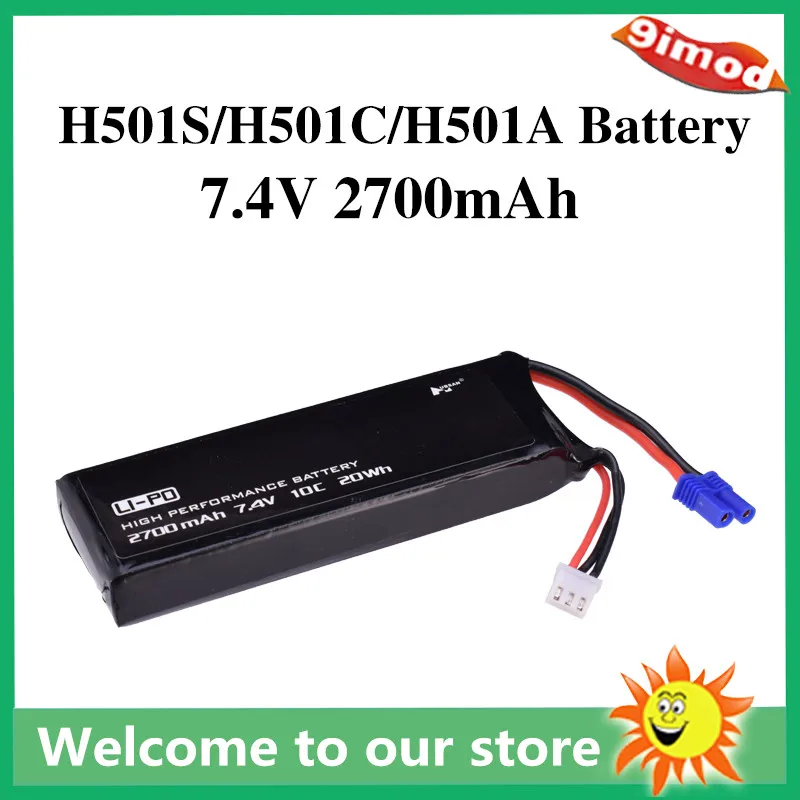 Original 7.4V 2700mAh 10C Rechargeable Battery 7.4 v 2700 mah H501S For Hubsan X4 RC Quadcopter Spare Parts | Игрушки и хобби