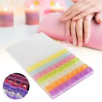 

Nail Display 56 Grids Nail Art Storage Box Sequin Rhinestone Small Accessory Organizer Container Case (Colour) Manicure Stand