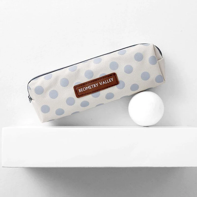 Светло-серый 1pc Pencil Case Student Plaid Square Pencil Bag Large Capacity Creative Canvas Pencil Case Children'S Pencil Bag School Supplies - Цвет: Светло-серый