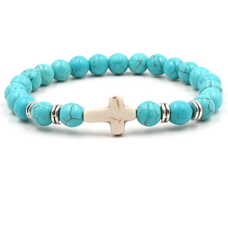 Модный браслет с бусинами для мужчин и женщин Pulseira Feminina Healing Cross Nine color целитель