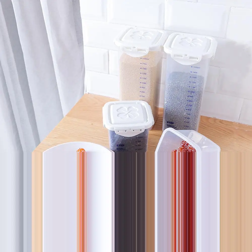 240/650/100 / 1800ML Transparent Kitchen Sealed Jar Seasoning Coffee Tea Split Bottle With Scale Household Grain Storage Tank