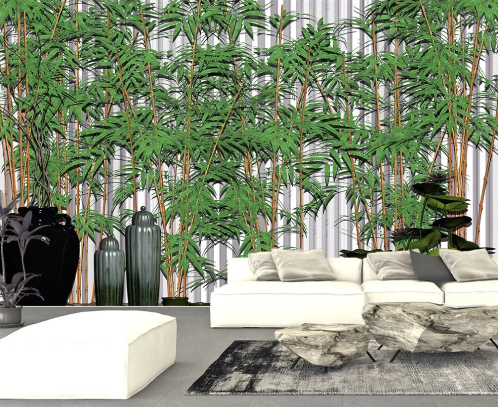 

Custom mural wallpaper 3D5D8D three-dimensional bamboo newspaper safe bamboo bamboo rhyme living room TV background wall