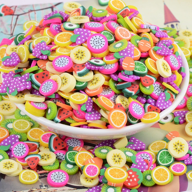 

1000pcs Fruit Slices DIY Charm Slime Accessories Filler For Nail Art Slime Supplies Used to decorate crystal mud Decoration Toy