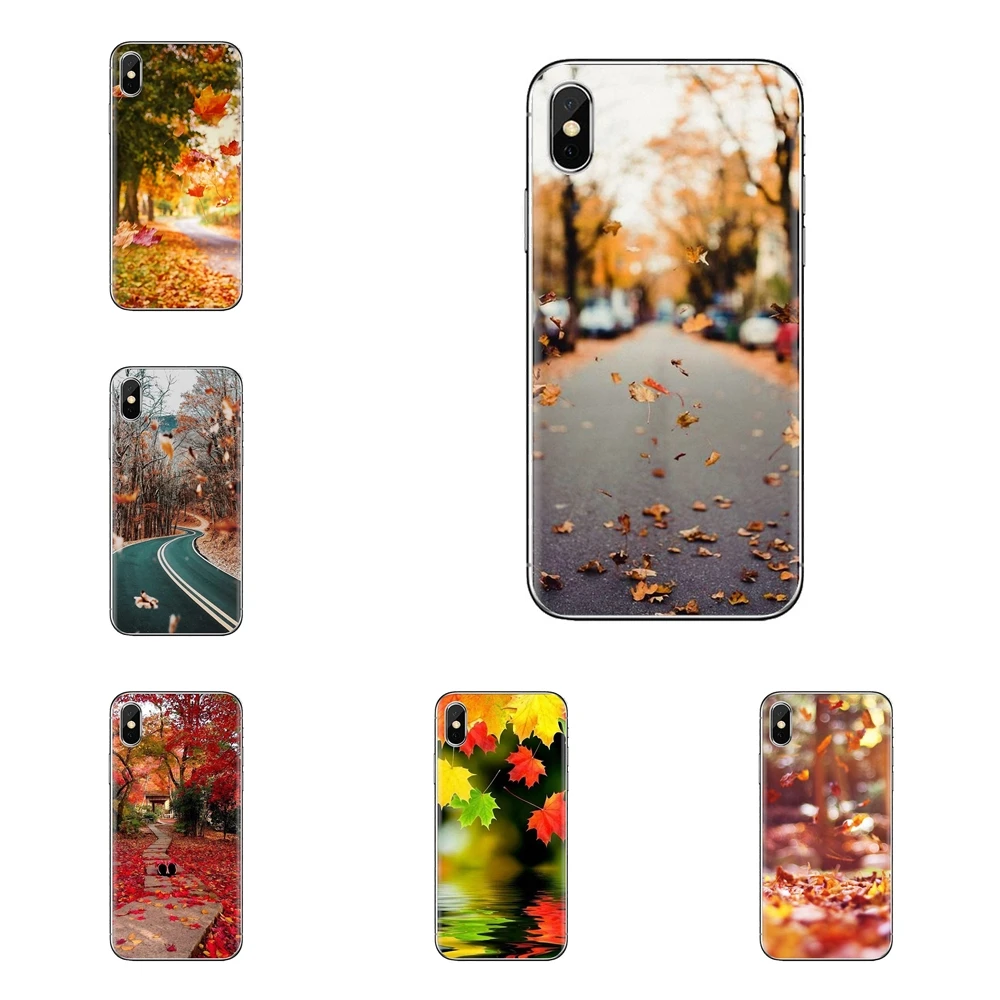 For Xiaomi Mi4 Mi5 Mi5S Mi6 Mi A1 A2 5X 6X 8 9 Lite SE Pro Max Mix 2 3 2S Silicone Cases Wonderful Scenery the falling leaves |
