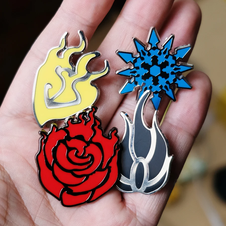Weiss Schnee Blake Belladonna Yang Xiao Long Zinc Alloy Badge Metal Pins 3D touch enamel Brooch cosplay costume party gift | Украшения и