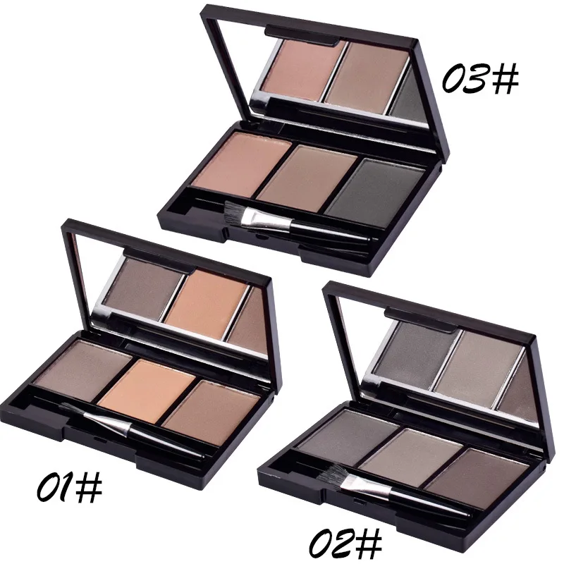 3 Color Eyebrow Powder Palette Eye Brow Enhancer Cosmetic Box With Brush Mirror Waterproof Eye Shadow Brand Professional Makeup 3 Color Eyebrow Powder Palette Eye Brow Enhancer Cosmetic Box With Brush Mirror Waterproof Eye Shadow Brand Professional Makeup
