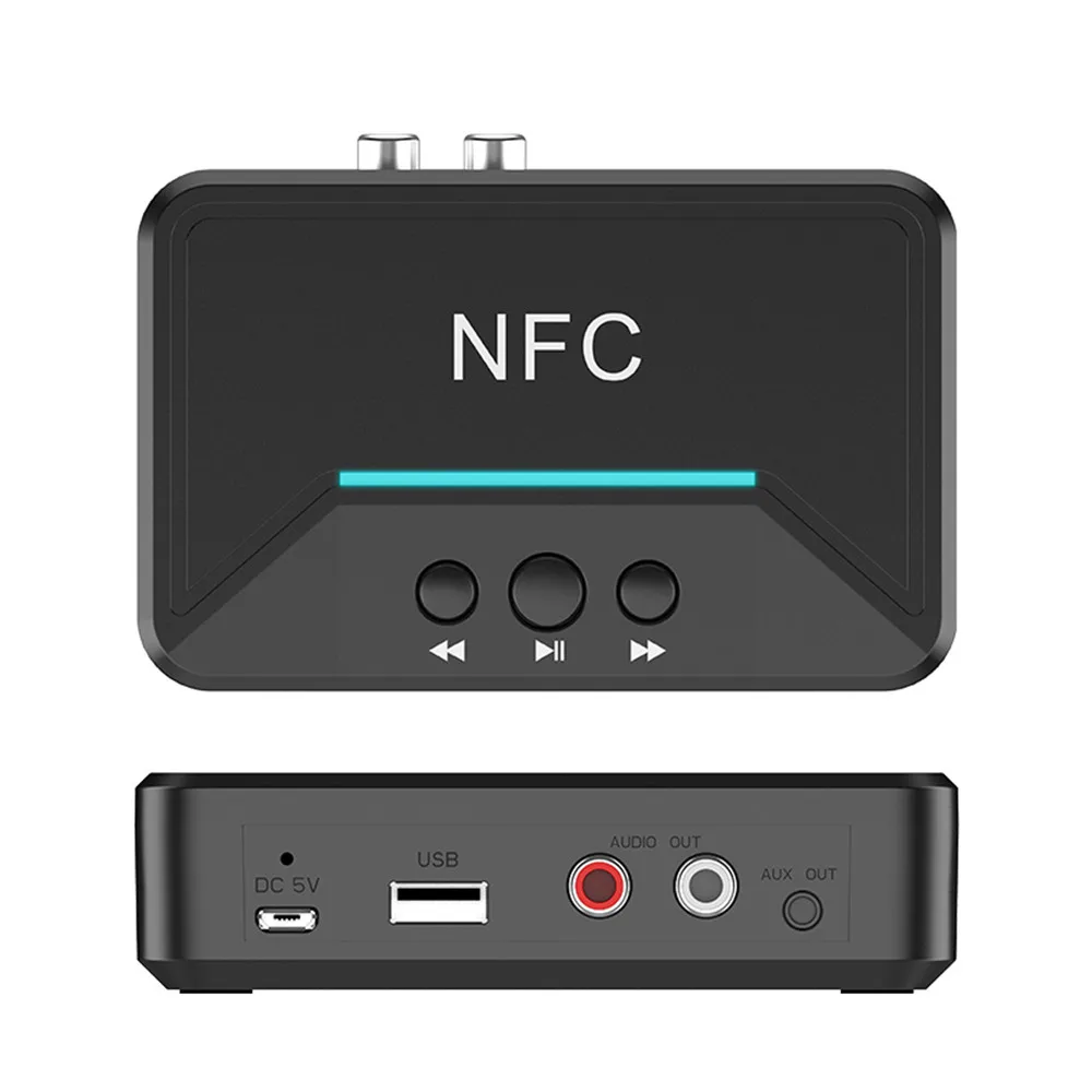 Kebidu BT200 NFC Bluetooth 5.0 Audio Receiver 3.5mm AUX RCA Jack Hifi Wireless Adapter Auto for Car Wireless Auto Adapter