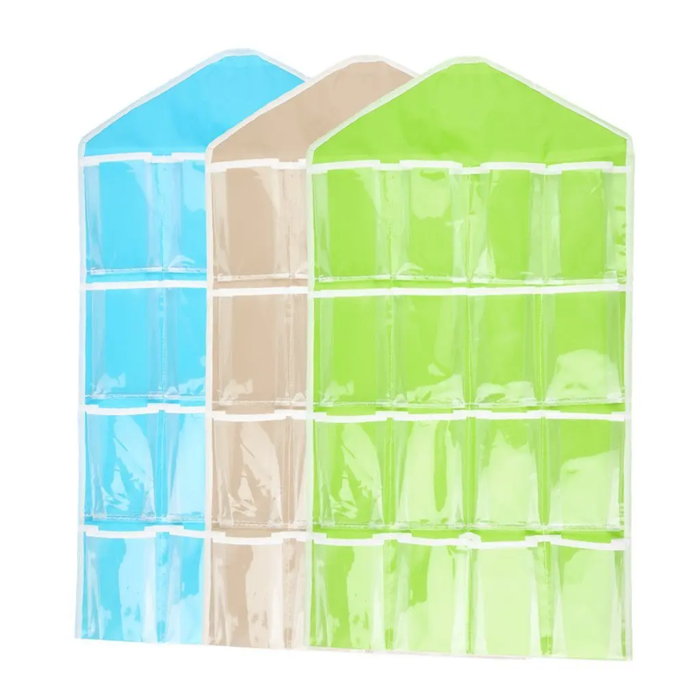 

16 Grids Pockets Foldable Wardrobe Socks Briefs Organizer Clothing Hanging Bags Hanger Closet Shoes Underpants Storage Bag