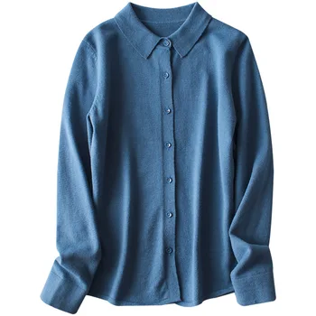 

Vintage Polo Neck Cardigan Sweater Women Knitted Cardigans Jumper S -2xl