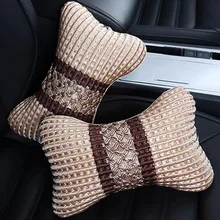 2 шт. авто сиденье голова шеи отдых кожа подушка для поддержки подголовник подушка в виде кости Великобритания автомобиль Интерьер Аксессуары поддержка головы