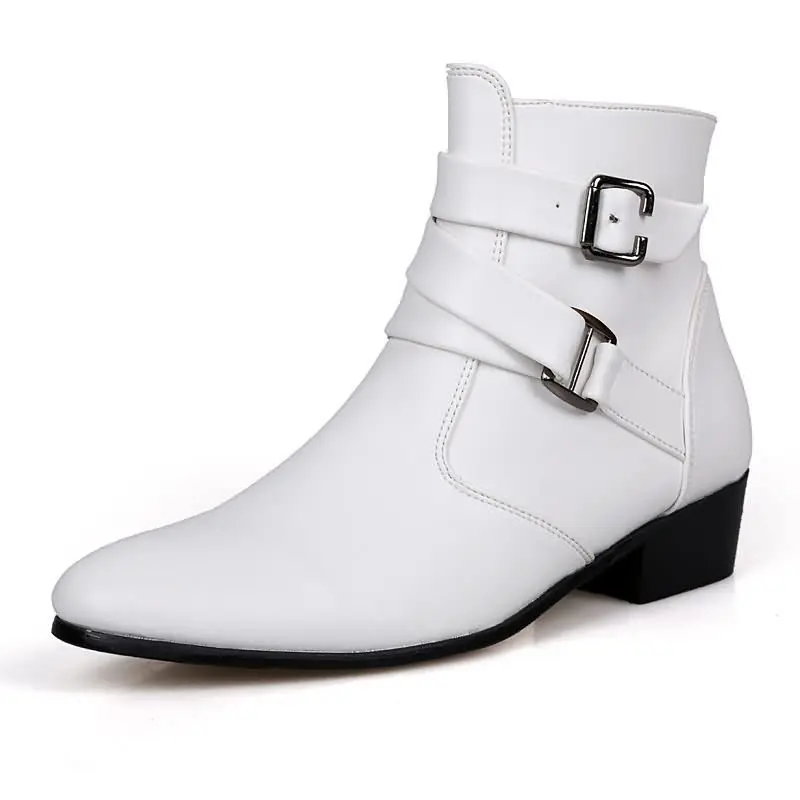 Men Boots Winter Leather Short Boot British Style Shoes Flat Heel Work Boot Motorcycle Short Boots Casual Ankle Shoes wed4