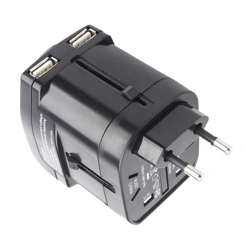 2USB 2100MA зарядный Универсальный дорожный адаптер Все-в-одном международный мир Путешествия Силовой преобразователь переменного тока разъем адаптера