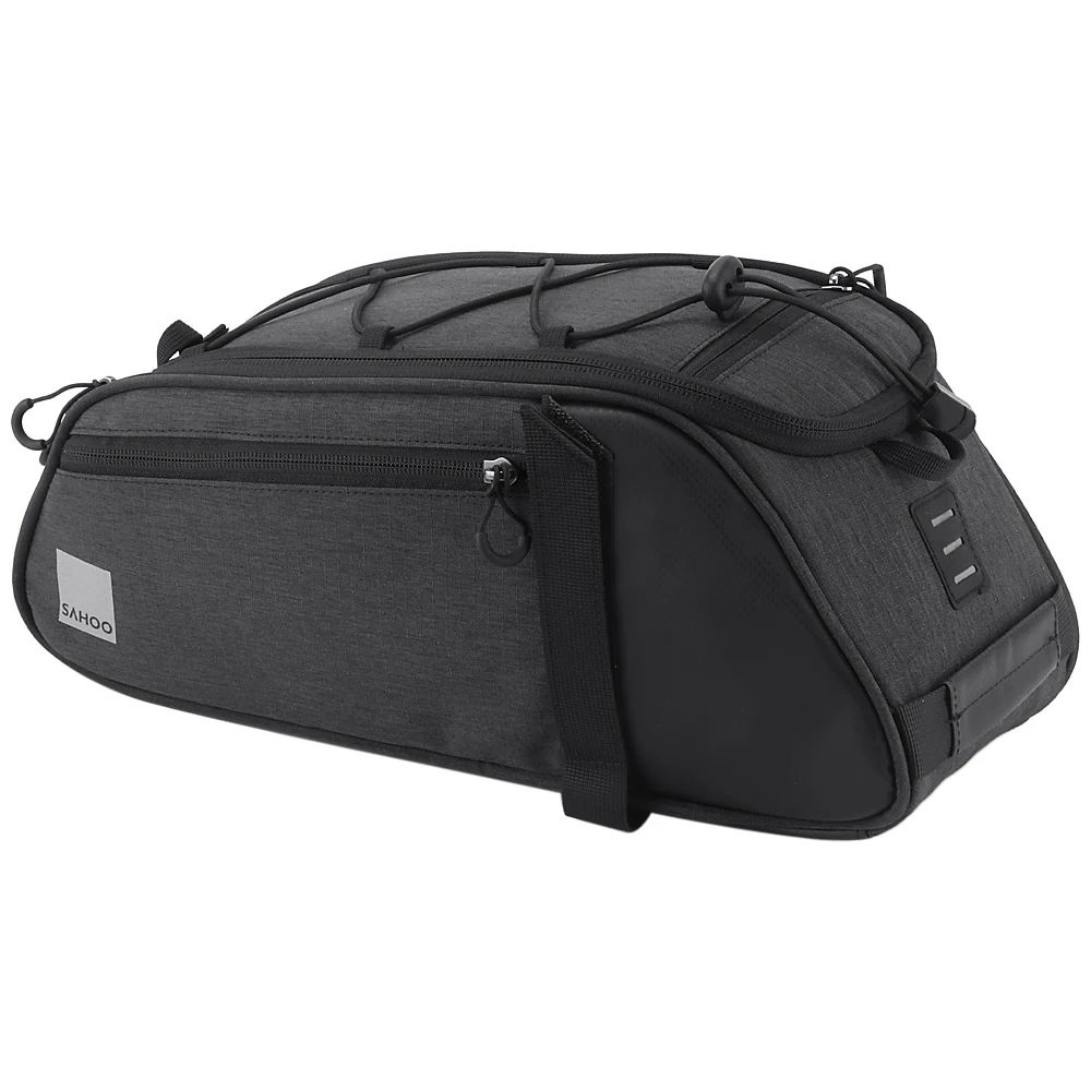 Borsa per bicicletta elettrica nera, borsa per portapacchi con grande capacità, borsa per sedile posteriore multiuso con grande capacità, accessorio da guida da 23 litri, colore nero