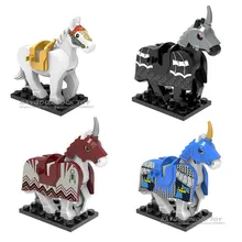 Одиночная X0169 рыцарь лошадь Тигр пантера животные серии строительные блоки Набор Кирпичи Модель игрушки для детей
