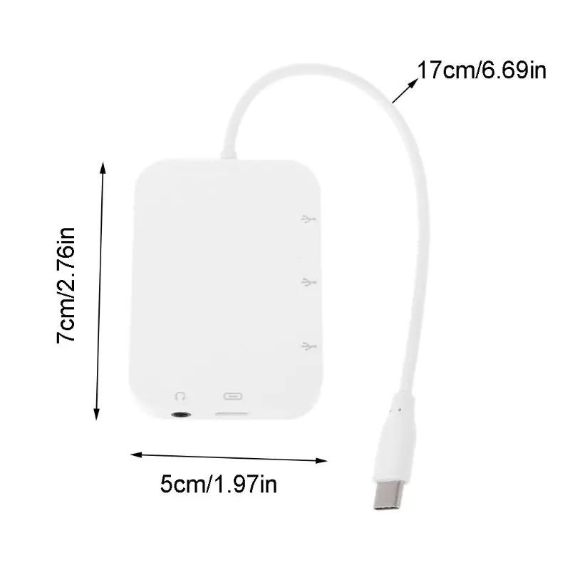 1 шт. type C-3x USB 2,0 концентратор адаптер USB C PD зарядка 3,5 мм аудио разъем для ноутбука usb-хаб