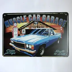 Muscle Car Garage винтажная пивная жестяная пластина Настенный декор для бара паба кухни домашний оловянный Плакат Металлические знаки живопись