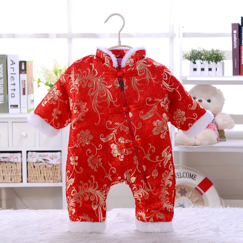 Style2 Новогодний комбинезон для новорожденных, ползунки, одежда для маленьких мальчиков и девочек, комбинезон в китайском стиле, Детская верхняя одежда - Цвет: Style2